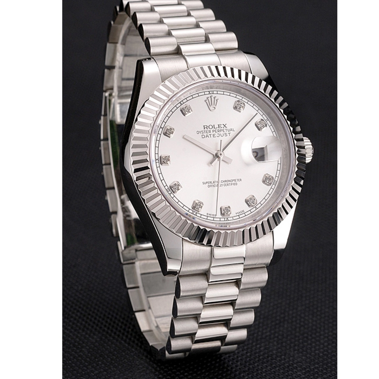 AAA replica watch Silver Datejust Stainless Dial And Case Bracelet Steel Rolex Swiss 0708